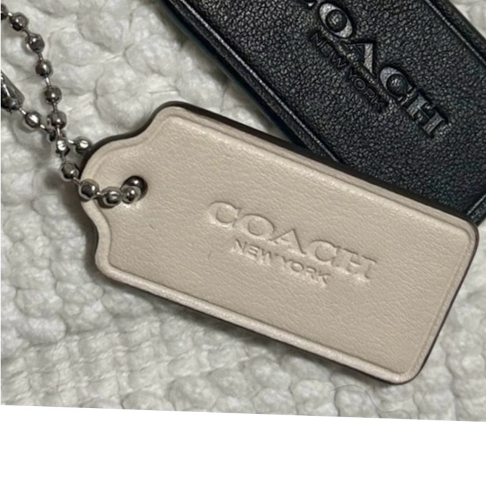 Coach Black and Cream Keychain